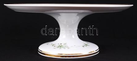 Hollóházi Erika tortatál, matricás, jelzett, hibátlan, m:12 cm, d:31 cm