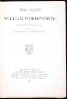 Wordsworth, William: The Poems of - -. Ed. by Thomas Hutchinson. London, 1923, Humphrey Milford - Ox...