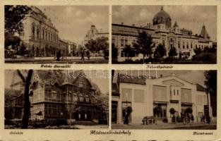 Hódmezővásárhely Korzó mozi, színház, takarékpénztár, Fekete Sas szálló (EB)