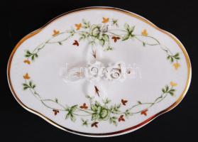 Hollóházi Erika bonbonier, jelzett, matricás, hibátlan állapotban/ Chinaware bonbonier in flawless c...