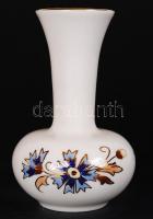 Zsolnay búzavirág mintás tégely és váza, kézzel festett, jelzett, hibátlan, m:12 cm