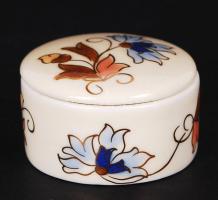 Zsolnay búzavirág mintás tégely és váza, kézzel festett, jelzett, hibátlan, m:12 cm