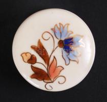 Zsolnay búzavirág mintás tégely és váza, kézzel festett, jelzett, hibátlan, m:12 cm