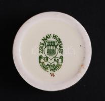 Zsolnay búzavirág mintás tégely és váza, kézzel festett, jelzett, hibátlan, m:12 cm