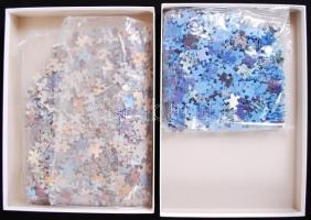 1000 darabos és egy 500 darabos tengeri és fehér párducos puzzle