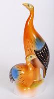 Kézzel festett, jelzett Hollóházi porcelán madár pár, hibátlan állapotban / Handpainted Hollóháza chinaware birds in flawless condition  19 cm