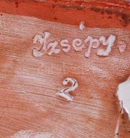 Izsépy kerámia: Őzike, festett, mázas kerámia m:13 cm, h:16 cm