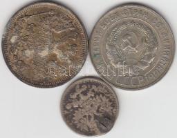Oroszország / Szovjetunió 1905. 5k + 1916. 20k + 1929. 20k T:2-3 Russia / Soviet Union 1905. 5 Kopeks + 1916. 20 Kopeks + 1929. 20 Kopeks T:XF-F