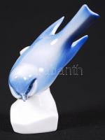 Zsolnay porcelán madárka, kézzel festett, jelzett, hibátlan, m:9 cm / Zsolnay handpainted chinaware ...