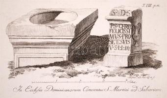 cca 1780 Szombathelyi műemlékek 9 db rézmetszet. Maillard, Fischer...  / 9 etchings 22x28 cm