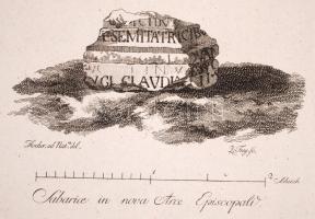 cca 1780 Szombathelyi műemlékek 9 db rézmetszet. Maillard, Fischer...  / 9 etchings 22x28 cm