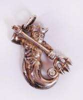 Poszeidón, ezüst (Ag) medál cirkóniával /  Silver pendant with baddeleyite depicting Poseidon, 3cm, 2,8gr