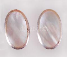 Ezüst (Ag) fülbevaló pár gyöngyházzal /  Nacre and silver earrings, 6,3gr