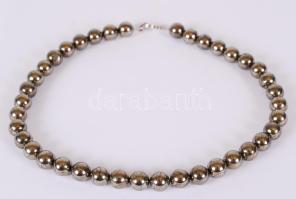 Pirit nyaklánc ezüst (Ag) szerelékkel /  Pyrite necklace with silver accessories, 43cm