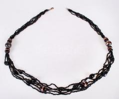 Kézzel készített, 5 soros, nyaklánc muránói üveggel /  Hand-made 5-line necklace with Murano beads, 92cm