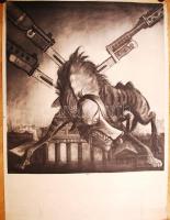 1945 Ék Sándor: Nagyméretű antifasiszta propaganda plakát 80x110 cm