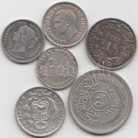 6db klf ezüst külföldi pénz T:2/2- 6pcs of mixed silver coins C:XF/VF