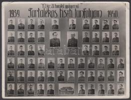 1940 M. kir. 20. Honvéd gyalogezred tartalékos tiszti tanfolyam tablófotó 9x12 cm