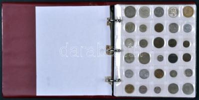 Hobbi gyűjtemény gyűrűs albumba rendezve 7db berakólappal magyar és külföldi fém- és ezüstpénzzel T:...