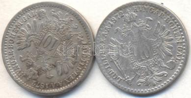 Ausztria 1872. 10Kr Ag "Ferenc József" (2x) T:2,3 Austria 1872. 10 Kreuzer Ag "Franz Joseph" (2x) C:XF,F