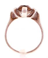 Ezüst (Ag.) karmos gyűrű füst kvarccal, jelzett, méret: 55, bruttó: 5 g / Silver ring