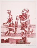 3 db rézkarc Balaton, vadgazdálkodás, Háromezerben, jelzettek (Olvashatatlan, Szellő, Varga)