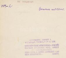 1922 Kerny István (1879-1963): Gyerekek szőlővel. Vintage alkotás, hátoldalán szerzői pecséttel jelz...