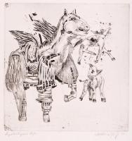 Olvashatatlan jelzéssel: Apokalipszis. Rézkarc XX/2, papír, 20×20 cm