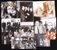 1950-1990 11 db kfl méretű fotó Kádár Jánosról és más politikusokról, a fotók egy része feliratozott, vegyes minőség