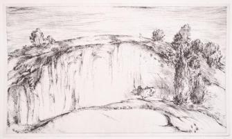 Klimaj György (1942-2011):3 db rézkarca, papír, jelzett, 10×24 cm