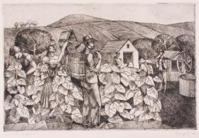 21 db szocreál témájú rézkarcok, több jelzett,(Feledy, Ék, Varga stb)