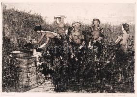 21 db szocreál témájú rézkarcok, több jelzett,(Feledy, Ék, Varga stb)