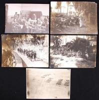 1914-1918 5db feliratozott fotó az I. világháborúból /  Military photos from World War I, with descriptions, 13x18cm