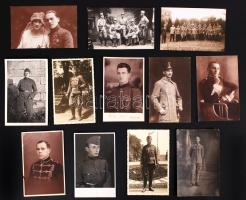 1910-1945 11db régi katonai fénykép levlap méretben, többsége datálva /  Military photos, mostly with dates
