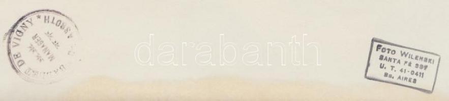 Cca 1930 Wilenski: Magyar balett tánckar Buenos Aires-ben, Dr. Asbóth menedzselésével. Pecsétekkel j...