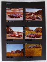 1970-1980 Autókölcsönző fotóalbum: 117db színes fotó a kölcsönözhető személygépkocsikról Budapest idegenforgalmi szempontból is érdekes helyszínein megörökítve. Egészvászon kötésben, zsinórfűzött, kopottas állapotú, 9x12-18x24cm
