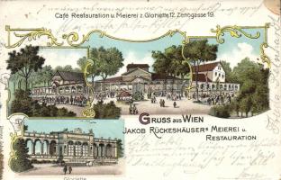 Vienna Jakob Rückeshauser's restaurant, Gloriette, litho (fl)