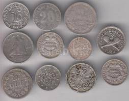 Kisméretű ezüstpénzek vegyesen, közte: Törökország, Új-Zéland, Svédország, Ceylon, Chile, Német Birodalom pénzei, összesen 17g T:vegyes Small silver coins, from, Turkey, Nwe Zealand, Sweden, Ceylon, Chile, Germany/Empire, alltogether 17g C:mixed