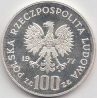 Lengyelország 1977. 100Zl Ag "Wladyslaw Reymont" próbaveret! T:PP Poland 1977. 100 Zlotych Ag "Wladyslaw Reymont" trial strike! C:PP