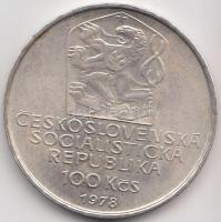 Csehszlovákia 1978. 100K Ag "VI. Károly halálának 600. évfordulója" T:2- Czechoslovakia 1978. 100 Korun Ag "Death of Charles IV" C:VF