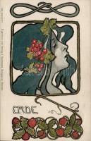 Erde; Art Nouveau postcard, Nordwestdeutsches Antiquariat Bremen