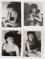 Cca 1960 Ismeretlen alkotó 4db finoman erotikus képe, 9x12 cm