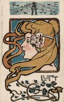 Luft; Art Nouveau postcard, Nordwestdeutsches Antiquariat Bremen
