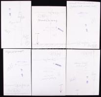 1988 Botta Dénes (1921-2010): Makrófotó képrejtvények: Mit ábrázolnak a képek? 6db vintage fotó, pec...