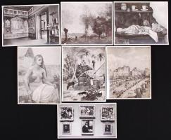 Cca 1920 Ismeretlen alkotó: 7 db régi fotó a Szépművészeti Múzeum kiállító terméről és a múzeumban őrzött alkotásokról. 17x20 és 17x23 cm
