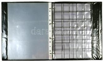 Műbőr borítású gyűrűs album 15db bankjegytartó és 3db éremtartó berakólappal használt állapotban