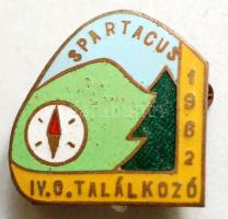 1962. "SPARTACUS IV. Országos Találkozó" tűzzománcozott Br turista jelvény T:1