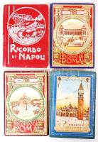 Cca 1900 4 db olasz leporelló: Nápoly, Velence, Roma (2×)