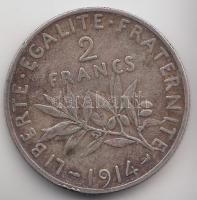 Franciaország / Modern Köztársaság 1914. 2Fr Ag T:2-
France / Modern Republic 1914. 2 Francs Ag C:VF