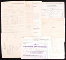 1910-1945 Vegyes okmánytétel, benne hadirokkant nyugdíjellátási igazolvány, szegénységi bizonyítvány stb.